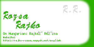 rozsa rajko business card